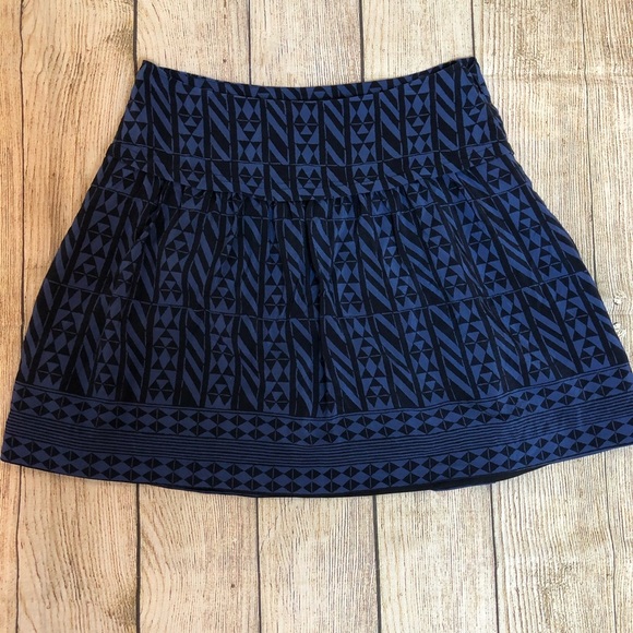 Madewell Skyline 100% Silk Skirt Geometric Print Sz 2 - Picture 1 of 6